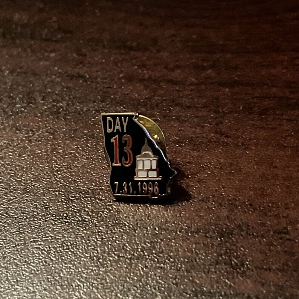 Vintage 1996 Atlanta Olympics Day 13 Of The Games July 31st Lapel Hat Pin